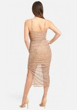 JUMP Bridal Embellished Mesh Shirred Midi Dress 9 JUMP Bridal Embellished Mesh Shirred Midi Dress