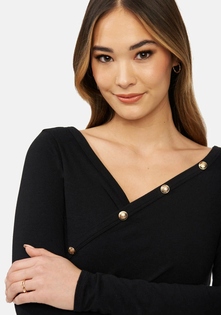 JUMP Off Shoulder Button Knit Mini Dress 4 JUMP Off Shoulder Button Knit Mini Dress