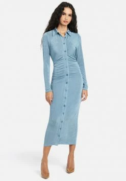 JUMP Shirred Polo Midi Dress Best Sellers