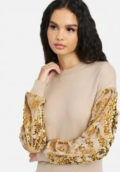 JUMP Best Sellers Sequin Sleeve Sweater Dress