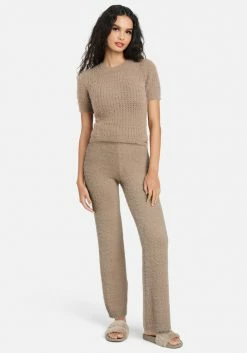 TC Soft Yarn High Waisted Sweater Pant Clothing