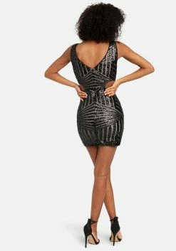 JUMP Bridal Sequin Cut Out Dress