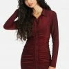 JUMP Clothing Sparkle Shirred Polo Dress
