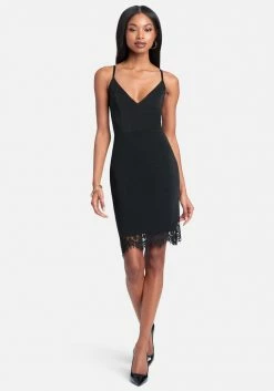 JUMP Eyelash Hem Lace Inset Dress