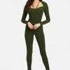 JUMP Strappy Neck Rib Catsuit Clothing