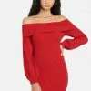 JUMP Clothing Overlay Balloon Sleeve Knit Dress