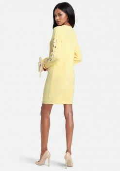 JUMP Lace-Up Sleeve Shift Sweater Dress Clothing 7 JUMP Lace-Up Sleeve Shift Sweater Dress Clothing