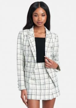 TC Window Pane Boucle Double Breasted Tailored Jacket