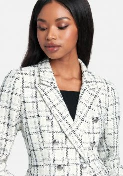 TC Window Pane Boucle Double Breasted Tailored Jacket