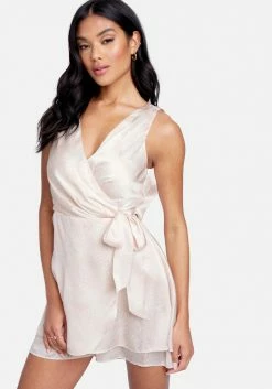 TC Bridal Laced Back Woven Romper