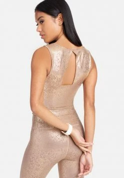 TC Foil Printed Sleeveless Bebe Top