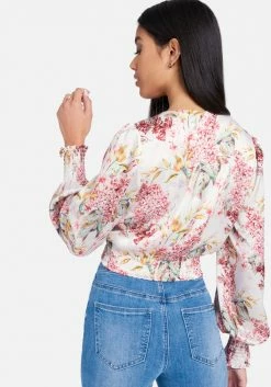 TC Printed Woven Self Tie Blouse Night Out