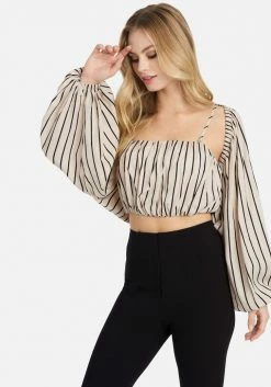 TC Twill Stripe Long Sleeve Bolero 2-Piece Top Spring/Summer