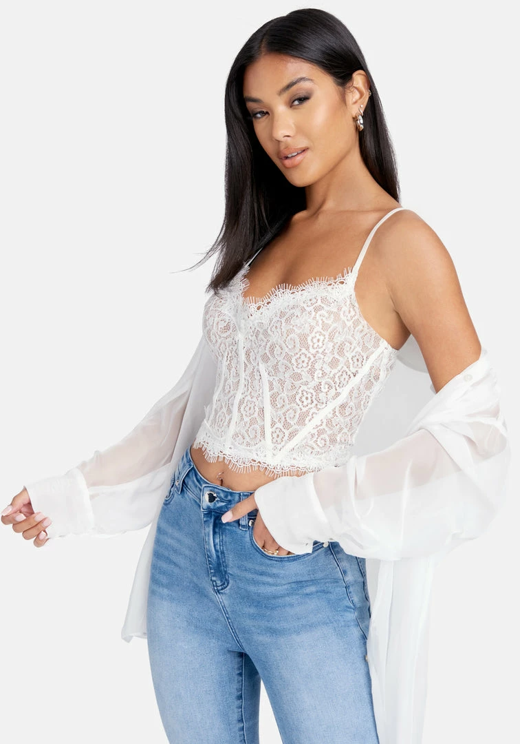 TC 2 Color Scallop Corded Lace Bustier 3 TC 2 Color Scallop Corded Lace Bustier