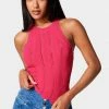 TC Festival Season Scallop Hem Pointelle Sweater Halter Top