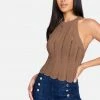 TC Scallop Hem Pointelle Sweater Halter Top
