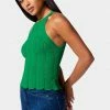 TC Festival Season Scallop Hem Pointelle Sweater Halter Top