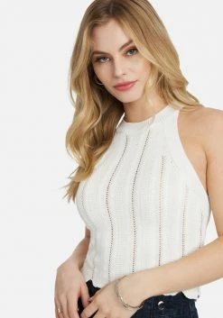 TC Festival Season Scallop Hem Pointelle Sweater Halter Top 10 TC Festival Season Scallop Hem Pointelle Sweater Halter Top