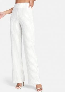 TC Stripe Twill High Waist Wide Leg Pant