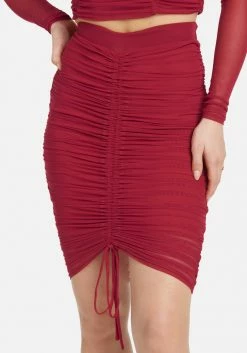 Bridal 4 Way Stretch Mesh Ruched Skirt