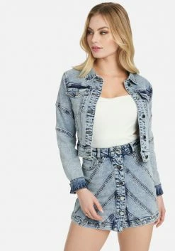 Multi Stitch Short Denim Jacket