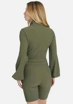 TC Lounge & Active Ottoman Rib Contrast Pocket & Collar Zip Front Jacket