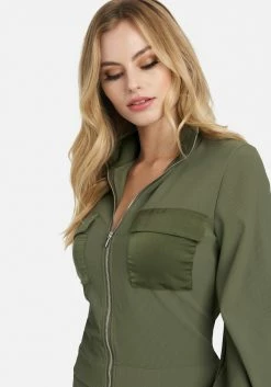 TC Lounge & Active Ottoman Rib Contrast Pocket & Collar Zip Front Jacket