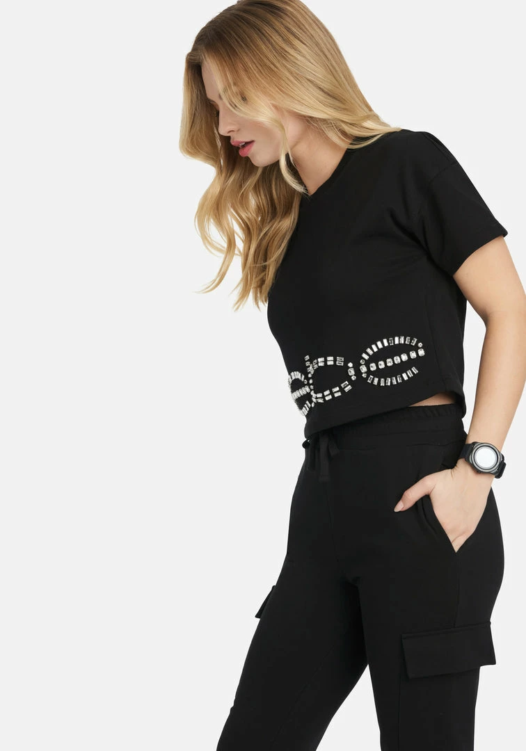 TC Bebe Rhinestone Logo French Terry Crop Top 3 TC Bebe Rhinestone Logo French Terry Crop Top