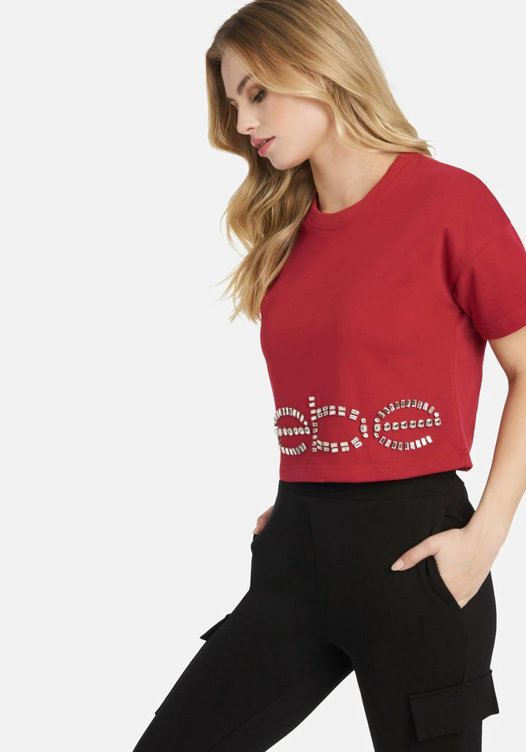 TC Bebe Rhinestone Logo French Terry Crop Top 3 TC Bebe Rhinestone Logo French Terry Crop Top