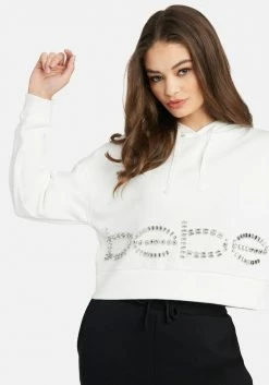 TC Bebe Stone Logo French Terry Hooded Top