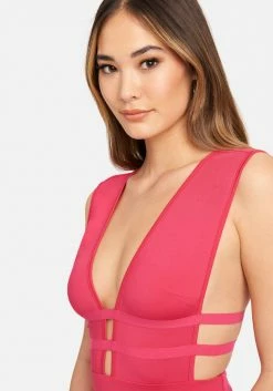 JUMP Bridal Caged Slinky Knit Dress