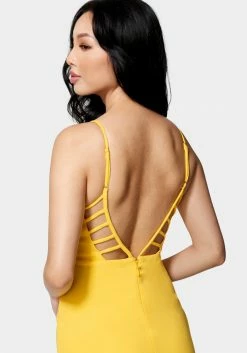 JUMP Bridal Caged Low Back Mini Dress