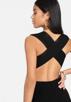 Clothing Cross Back Wide Leg Jumpsuit