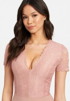 Deep V Lace Wide Leg Jumpsuit