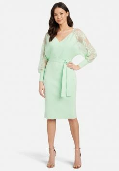 JUMP Clothing Lace Detail Sweater Midi Dress