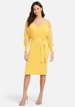 JUMP Lace Detail Sweater Midi Dress