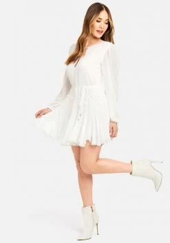 JUMP Bridal Balloon Sleeve Godet Dress