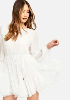 JUMP Bridal Balloon Sleeve Godet Dress