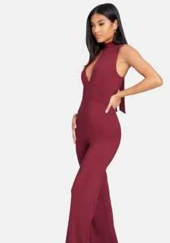 Halter Neck Keyhole Jumpsuit