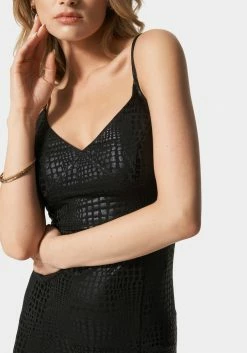 JUMP Coated Faux Croc Mini Dress Bridal