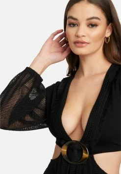 JUMP Ring Detail Side Cutout Flare Dress Bridal 10 JUMP Ring Detail Side Cutout Flare Dress Bridal