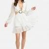 JUMP Bridal Ring Detail Side Cutout Flare Dress