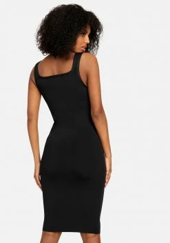 JUMP Bandage Double Ended Zipper Midi Dress Clothing