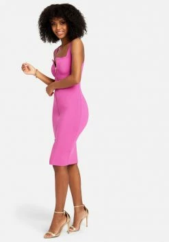 JUMP Bandage Dresses Bandage Double Ended Zipper Midi Dress