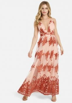 JUMP Bridal Plunge Neck Embroidered Maxi 10 JUMP Bridal Plunge Neck Embroidered Maxi
