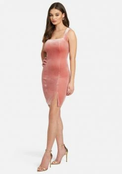 JUMP Square Neck Slit Detail Dress