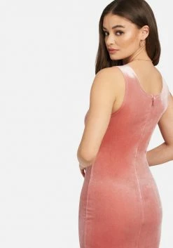 JUMP Square Neck Slit Detail Dress