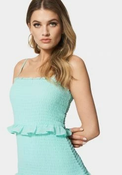 JUMP Smocked Ruffle Mini Dress Festival Season