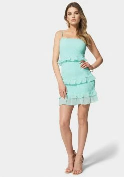 JUMP Smocked Ruffle Mini Dress Festival Season