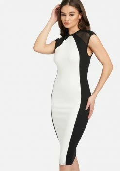 JUMP Color Blocked Cap Sleeve Midi